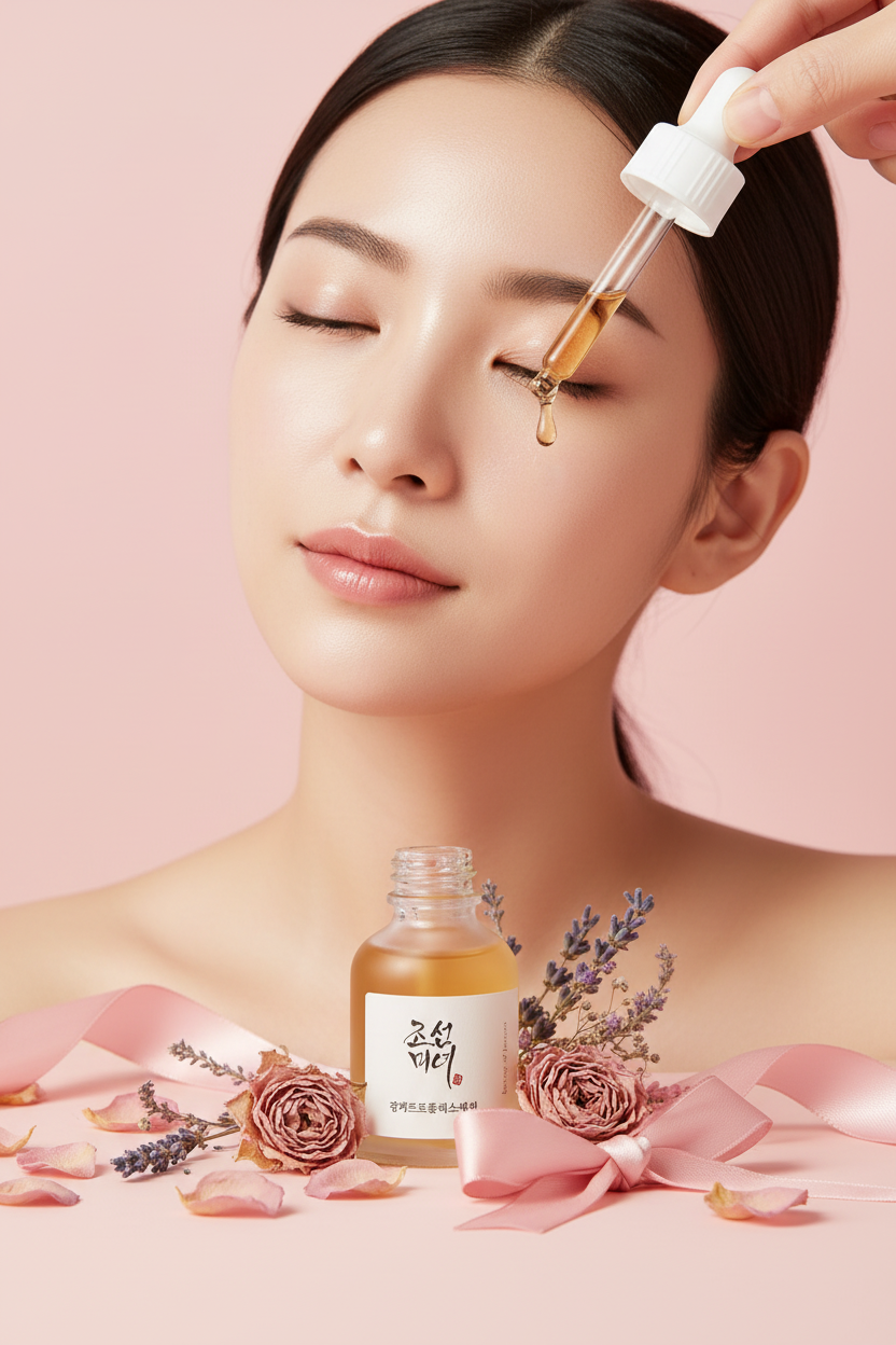 Glow Serum - femme pipette sur visage